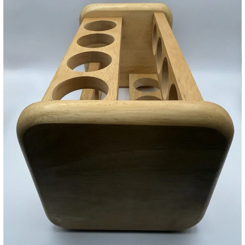 Kamenstein Wooden Rotating Spice Rack Carousel Countertop Organizer No Jars